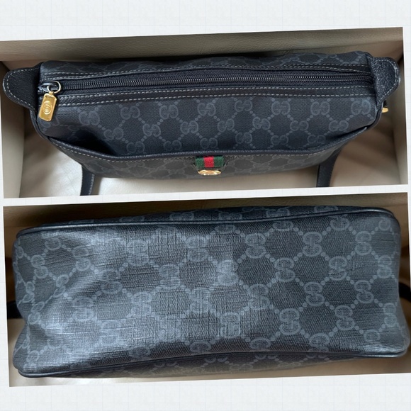 Gucci Bags Authentic Vintage Gucci Black Monogram Canvas Leather
